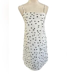 Zara white black polka dot spaghetti strap mini dress